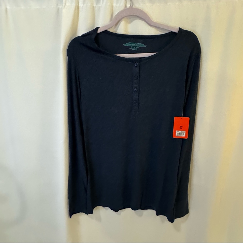 Tommy John Womens Lounge Henley Dress Blues Heather Small